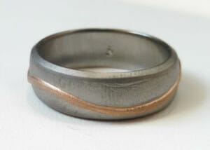 Steel &Amp;Amp; Rose Gold Band 2 Wandering Trail Band