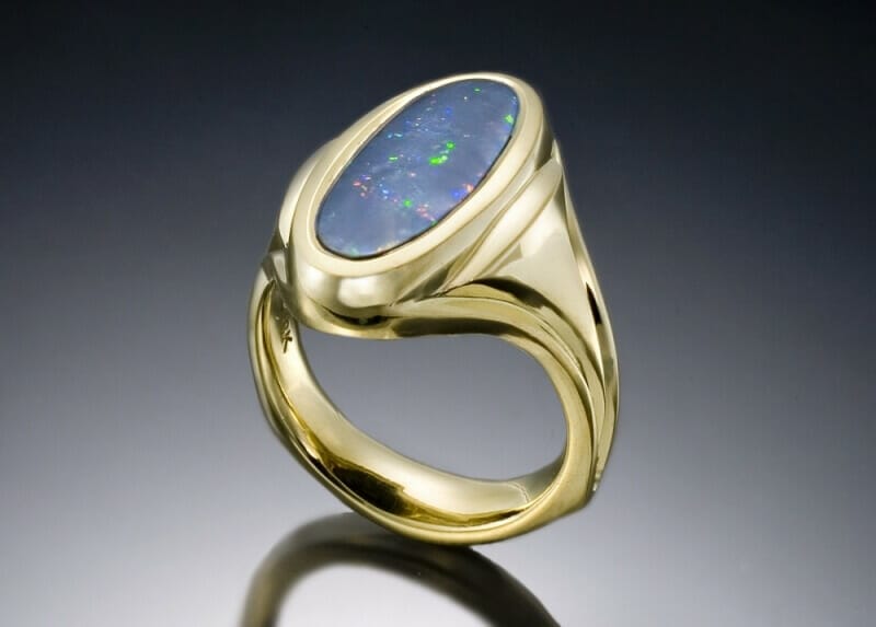 Black Opal Mens Ring 7 Black Opal Mens Ring