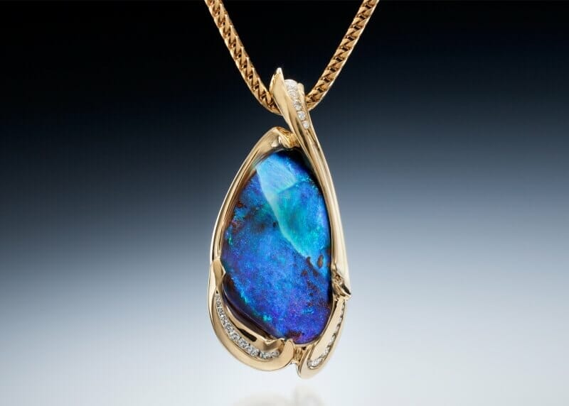 Boulder Opal 18K Pendant Boulder Opal Pendant