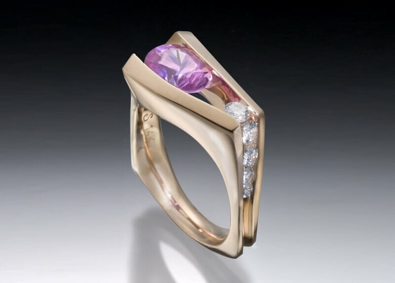 Floating Pink Sapphire Ring 1 Floating Pink Sapphire Ring