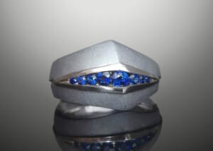 Steel &Amp;Amp; Sapphire Ring 4 Steel &Amp;Amp; Sapphire Ring
