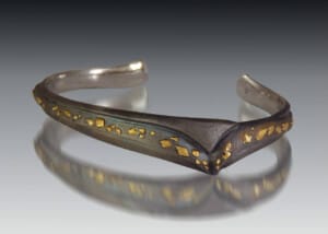 Steel &Amp;Amp; Gold Sparks Cuff 1 Steel &Amp;Amp; Gold Spark Cuff Bracelet