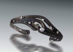 Steel &Amp;Amp; Diamond Cuff 2 Milky Way Steel And Diamond Cuff Bracelet