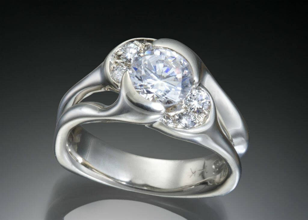 Diva Engagement Ring 12 Diva Multi Diamond Split Shank Engagement Ring