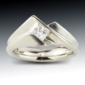 Princess Cut Mountain Engagement Ring 14 Princess Cut Mountain Engagement Ring