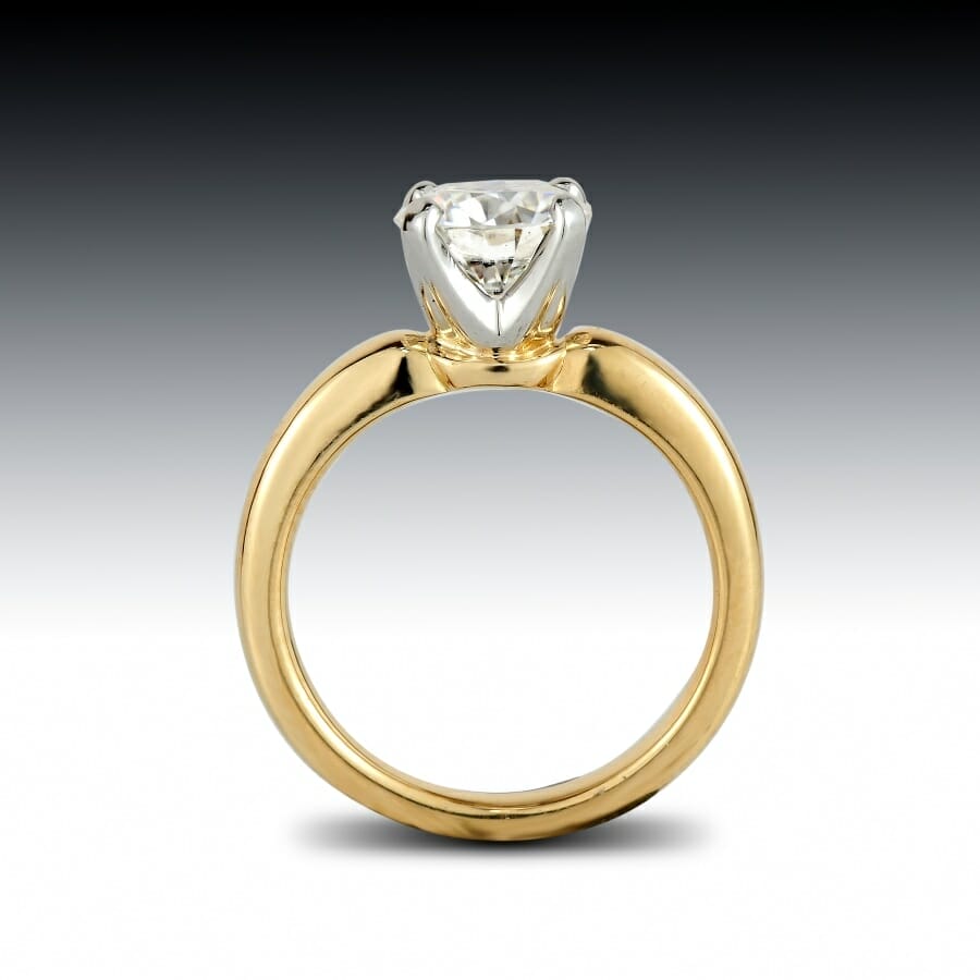Two Tone Four Prong Engagement Ring Skylight Jewelers