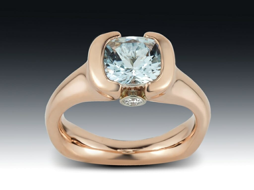Cushion Aquamarine Rose Gold Ring 1 Cushion Aquamarine Rose Gold Ring