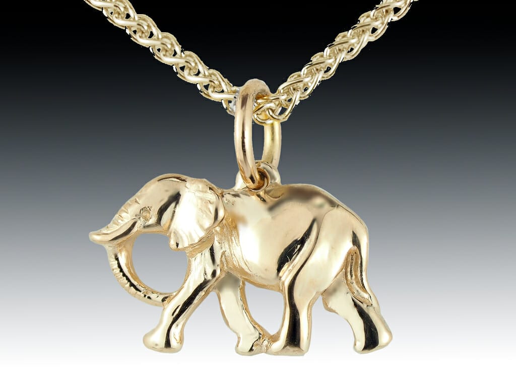 Gold Elephant Pendant 11 Gold Elephant Pendant