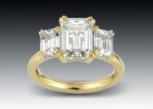 Triple Emerald Cut Diamond Engagement Ring 1 Triple Emerald Cut Diamond Engagement Ring