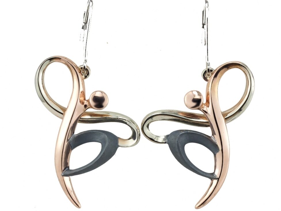 14K Gold And Silver Dancer Earrings 6 14K Gold And Silver Dancer Earrings