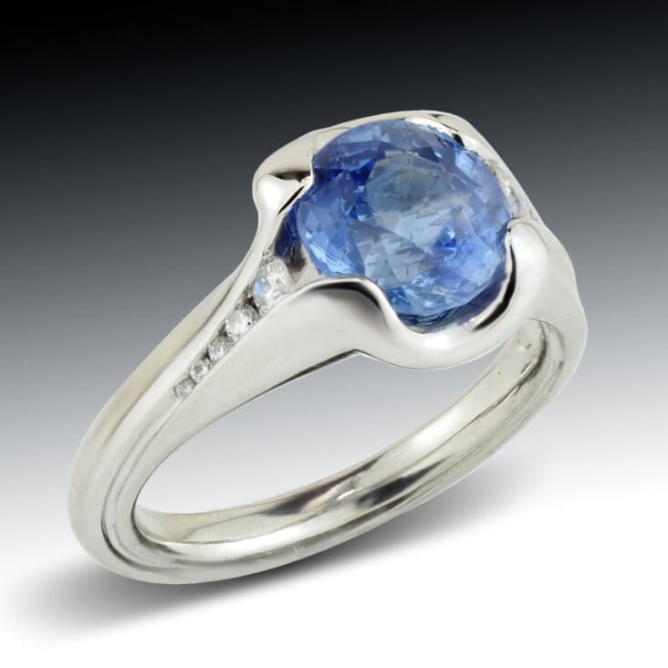 Cornflower Blue Sapphire and Diamond Ring Skylight Jewelers