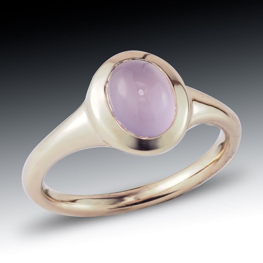 Lavender Chalcedony Cabochon Ring Skylight Jewelers Custom