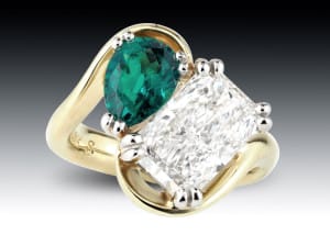 Toi Et Moi Diamond And Emerald Ring 5 Toi Et Moi Diamond And Tourmaline Ring